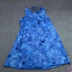 This is a blue dress it has ties on the back and it is a small
